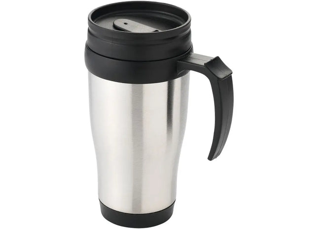 Sanibel 400 ml Doppelwandiger Isolierbecher, Silber & Schwarz TK Gruppe® Grosshandel 