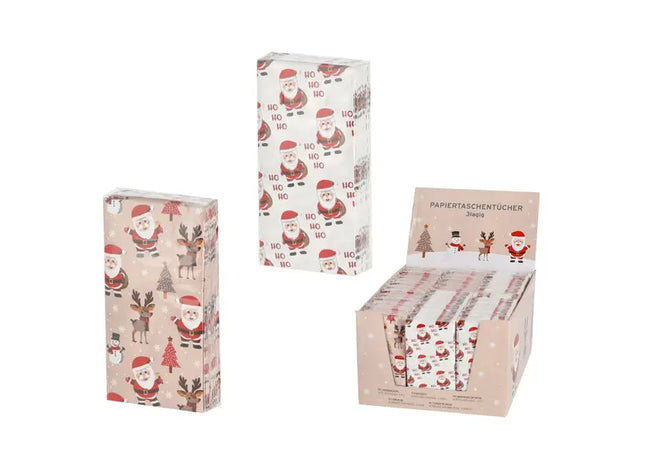 Santa-Motiv Taschentücher, 10er-Pack, Festliches Design – Ideales Weihnachtsgeschenk TK Gruppe® Grosshandel 