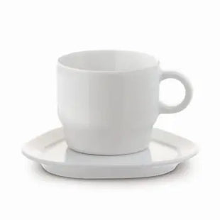 Satellite Set: Tasse mit Dreieck-Untertasse, 150 ml - Elegantes Weiß TK Gruppe® Grosshandel 