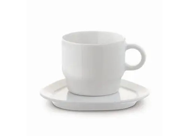 Satellite Set: Tasse mit Dreieck-Untertasse, 150 ml - Elegantes Weiß TK Gruppe® Grosshandel 