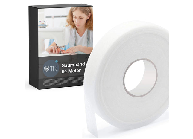 Saumband 64 meter - Bügelband zum Aufbügeln & kürzen von Textilien - Kleidung - Gardinen - waschfest