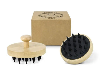 Scalp Massagebürste mit Silikonnoppen – Braune Kopfhautpflegebürste TK Gruppe® Grosshandel 