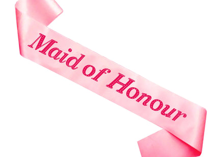 Schärpe 'Ersteister' In Rosa Mit Rosa Text - Hochzeitsparty Zubehör TK Gruppe® Grosshandel 