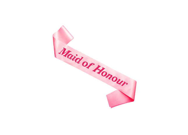 Schärpe 'Ersteister' In Rosa Mit Rosa Text - Hochzeitsparty Zubehör TK Gruppe® Grosshandel 