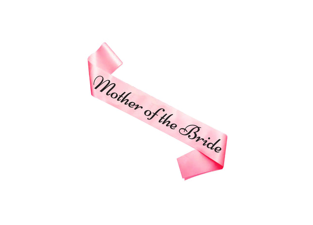 Schärpe 'Mutter Der Braut' Rosa mit schwarzem Text - Hochzeitszubehör TK Gruppe® Grosshandel 