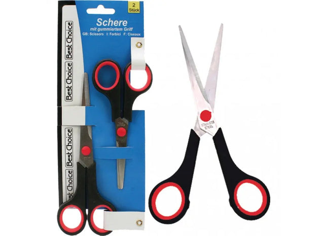 Schere-Set mit gummierten Griffen, 2er-Pack, 17+14cm – Vielseitig & Ergonomisch TK Gruppe® Grosshandel 