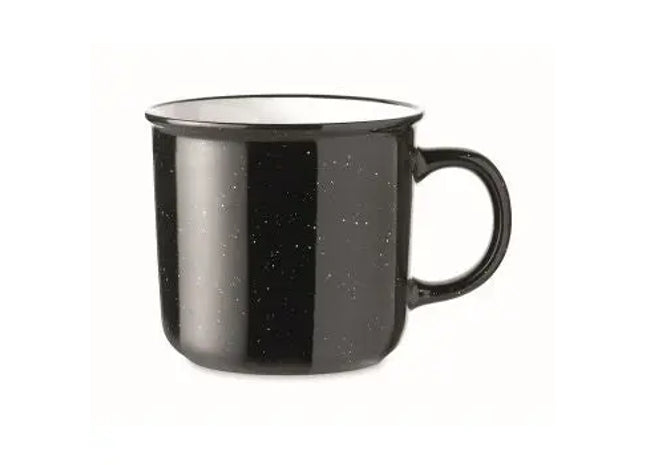 Schicker Vintage-Keramikbecher 400 ml - Schwarz PIGA Design Retro und stilvoller Trinkgenuss TK Gruppe® Grosshandel 