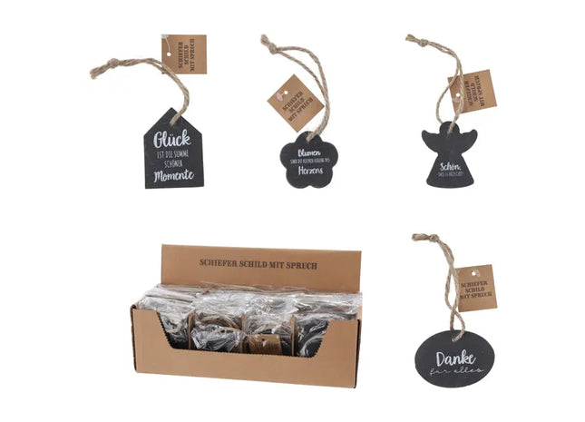 Schiefer-Schilder mit Sprüchen, 4er-Set – Dekorativ & Inspirierend TK Gruppe® Grosshandel 