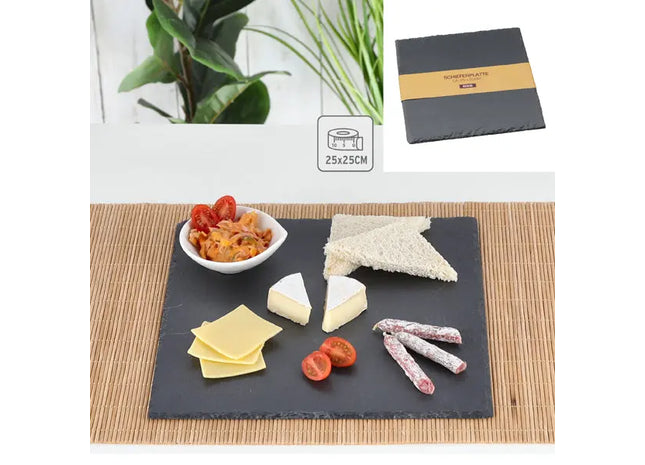 Schieferplatte eckig 25 cm - Ideal für Servierideen & Dekorationen TK Gruppe® Grosshandel 