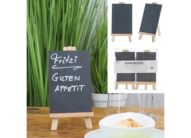 Schiefertafel-Set mit Ständern, 2 Stück, 21x20x3cm TK Gruppe® Grosshandel 