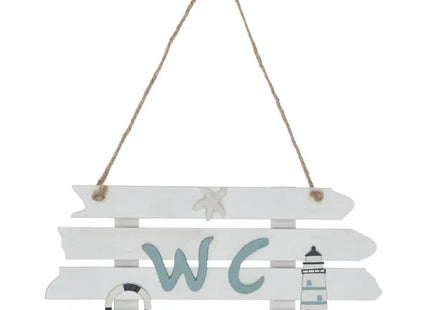 Schild WC Maritim, 23x11cm – Stilvolles Nautisches Toilettenschild | Küstendekor für Ihr Badezimmer TK Gruppe® Grosshandel 