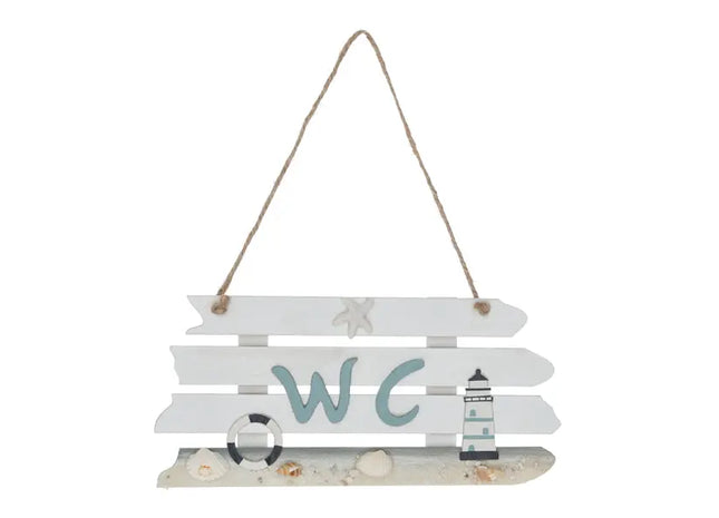 Schild WC Maritim, 23x11cm – Stilvolles Nautisches Toilettenschild | Küstendekor für Ihr Badezimmer TK Gruppe® Grosshandel 