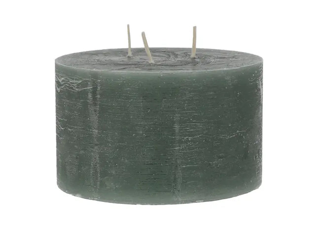 Schilfgrüne Dreidocht-Kerze, Durchmesser 15cm - Natürliches Ambiente TK Gruppe® Grosshandel 