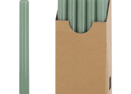 Schilfgrüne Stabkerzen, 22cm, 20er Pack im Display - Natürliche Beleuchtung TK Gruppe® Grosshandel 