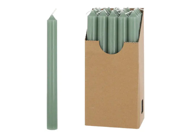 Schilfgrüne Stabkerzen, 22cm, 20er Pack im Display - Natürliche Beleuchtung TK Gruppe® Grosshandel 