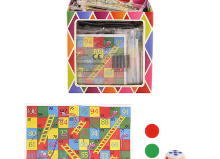 Schlangen- und Leiternspiel, 4 Würfel, 8,5 x 9 cm – klassisches Brettspiel für Familienspaß und Partys TK Gruppe® Grosshandel 