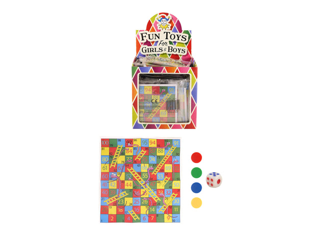 Schlangen- und Leiternspiel, 4 Würfel, 8,5 x 9 cm – klassisches Brettspiel für Familienspaß und Partys TK Gruppe® Grosshandel 