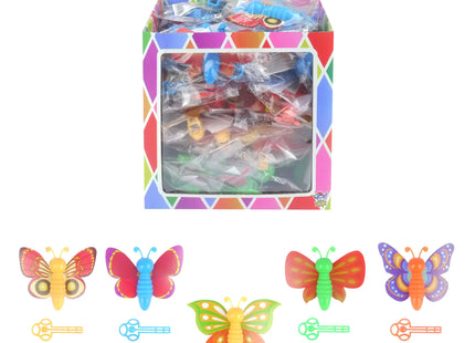 Schlüssel-Aufziehvogel Schmetterling, 6 cm, 9 verschiedene Farben, Spielzeug für Kinder TK Gruppe® Grosshandel 