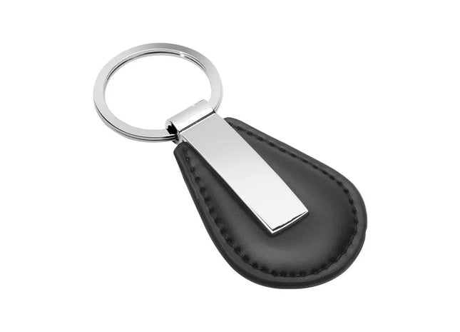 Schlüsselanhänger RE98-PERRIS RUND, elegant in Schwarz-Silber, Top-Qualität TK Gruppe® Grosshandel 