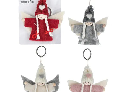 Schlüsselanhänger Schutzengel aus Filz – 4er Set, Handgefertigt, Glücksbringer, ca. 11cm Höhe TK Gruppe® Grosshandel 