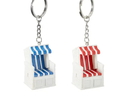 Schlüsselanhänger Strandkorb, 2er-Set, ca. 5 cm hoch, maritimes Accessoire, Miniatur TK Gruppe® Grosshandel 