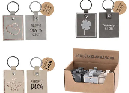 Schlüsselanhänger Worte - 3er Set - Stilvolle, langlebige Schlüsselringe TK Gruppe® Grosshandel 