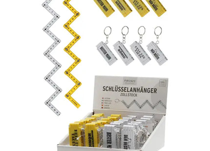 Schlüsselanhänger Zollstöcke mit Sprüchen, 4er-Set, 50cm TK Gruppe® Grosshandel 