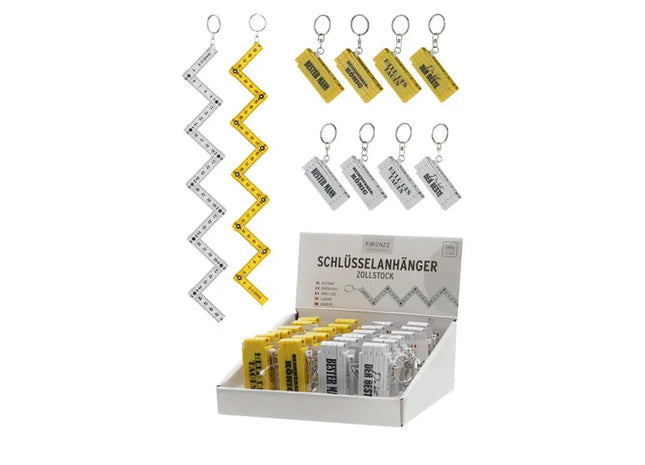 Schlüsselanhänger Zollstöcke mit Sprüchen, 4er-Set, 50cm TK Gruppe® Grosshandel 