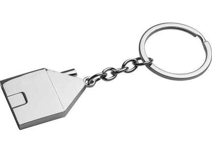Schlüsselanhänger in Hausform - Metallisch Silbergrau, Robust TK Gruppe® Grosshandel 