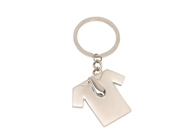 Schlüsselanhänger mit Krawattenhemd-Motiv in Silber - Einzigartiges Accessoire TK Gruppe® Grosshandel 