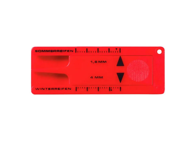 Schlüsselanhänger mit Reifenprofilmesser in Standard-Rot TK Gruppe® Grosshandel 