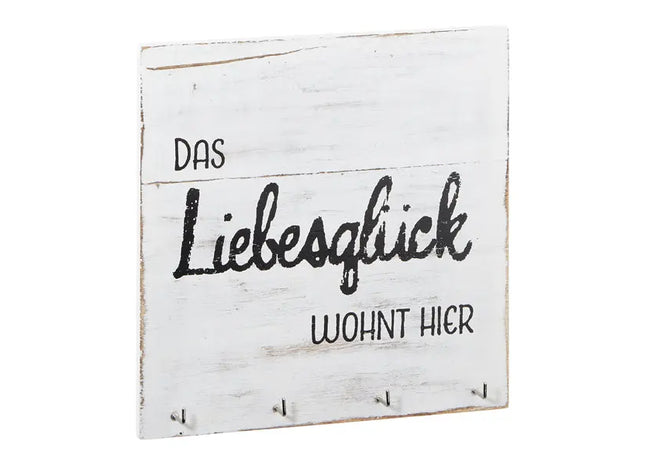 Schlüsselbrett aus Holz, Kompakt 20x20 cm - Stilvolles & Praktisches Wohnaccessoire TK Gruppe® Grosshandel 