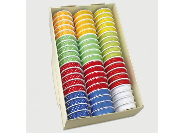 Schmales Geschenkband mit Drahtkante auf Rolle, 2m x 15mm - Ideal für kreative Dekorationen TK Gruppe® Grosshandel 