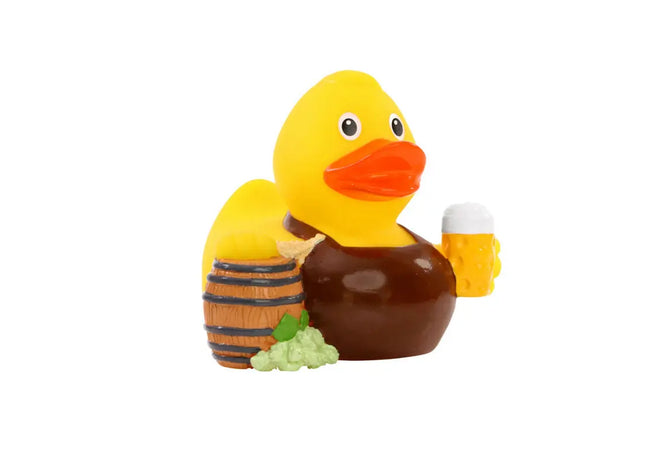 Schnabels Quietsche-Ente Brauer in Bunt - Farbenfrohes Brauerei-Spielzeug TK Gruppe® Grosshandel 