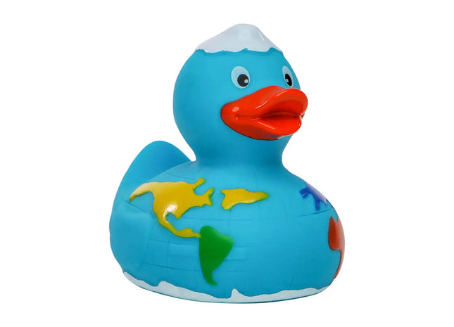 Schnabels Quietsche-Ente Globus - Buntes Weltreise-Spielzeug TK Gruppe® Grosshandel 