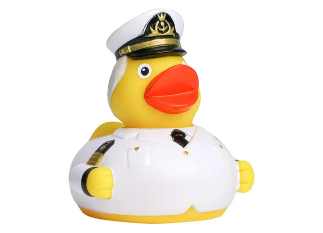 Schnabels Quietsche-Ente Kapitän in Bunt - Nautisches Abenteuer-Spielzeug TK Gruppe® Grosshandel 