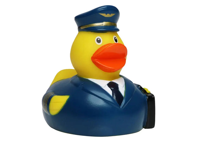 Schnabels Quietsche-Ente Pilot in Bunt - Abenteuerliches Flieger-Spielzeug TK Gruppe® Grosshandel 