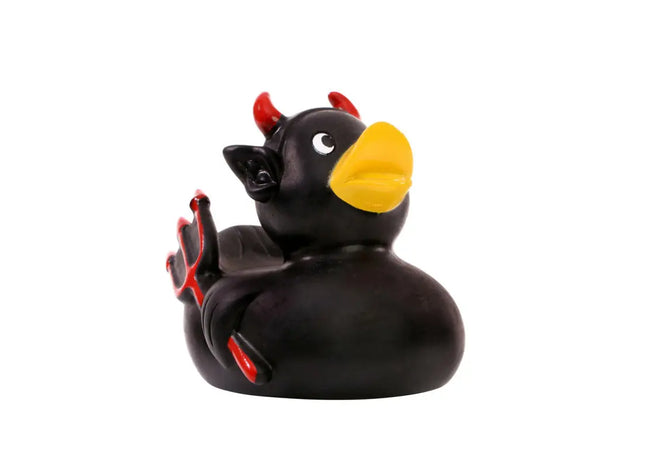 Schnabels Quietsche-Ente Teufel in Schwarz - Schelmisches Badespielzeug TK Gruppe® Grosshandel 