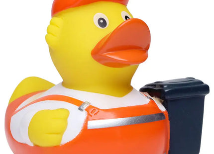 Schnabels Quietsche-Ente 'Müllmann' – Buntes, umweltfreundliches Spielzeug für Kinder TK Gruppe® Grosshandel 