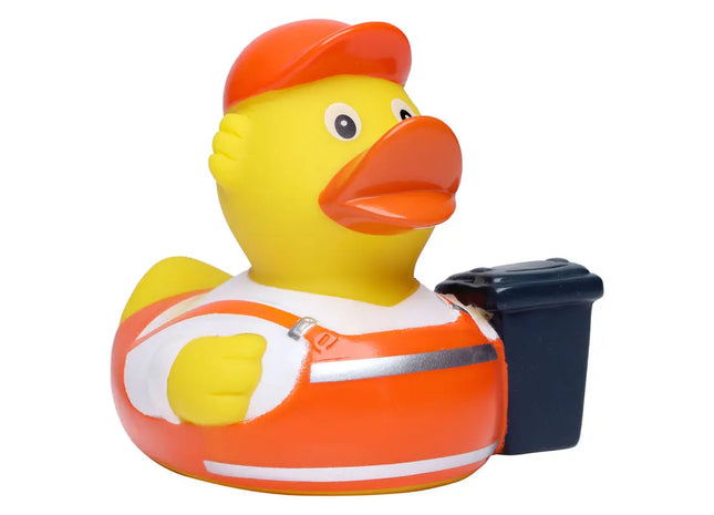 Schnabels Quietsche-Ente 'Müllmann' – Buntes, umweltfreundliches Spielzeug für Kinder TK Gruppe® Grosshandel 