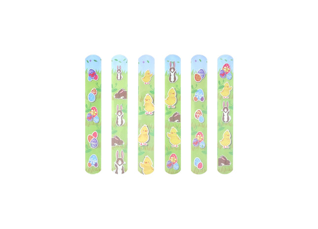 Schnapparmbänder Ostern 22x3 cm - 6 verschiedene Designs, festliche Accessoires für Kinder TK Gruppe® Grosshandel 