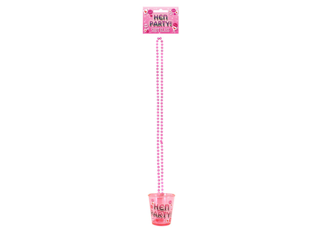 Schnapsglas für den Junggesellinnenabschied mit 84 cm langer Kette – Partyzubehör TK Gruppe® Grosshandel 