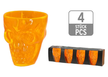 Schnapsgläser Totenkopf-Design, 4er-Pack, 55ml, 5cm hoch TK Gruppe® Grosshandel 