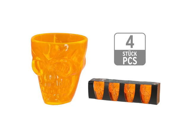 Schnapsgläser Totenkopf-Design, 4er-Pack, 55ml, 5cm hoch TK Gruppe® Grosshandel 