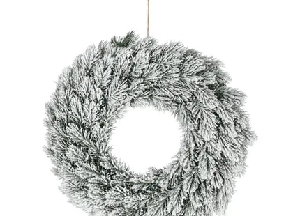 Schneebedeckter Künstlicher Tannenkranz, Winterdeko, Ca. 40cm Durchmesser TK Gruppe® Grosshandel 