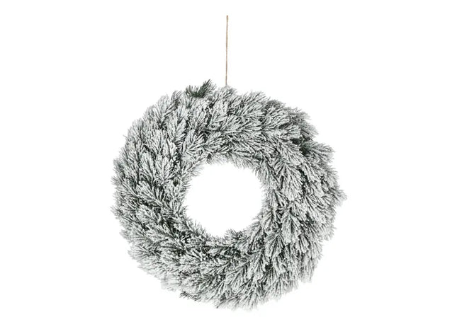 Schneebedeckter Künstlicher Tannenkranz, Winterdeko, Ca. 40cm Durchmesser TK Gruppe® Grosshandel 