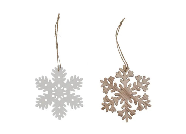 Schneeflocken-Anhänger, 4er-Set, Durchmesser ca. 8cm - Winterliche Dekoration TK Gruppe® Grosshandel 