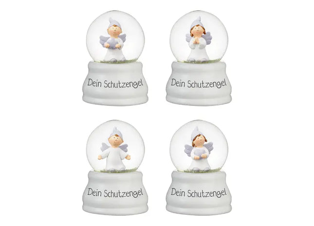Schneekugel-Set 'Dein Schutzengel', 4er-Pack, ca. 7cm Hoch, Inspirierende Dekoration TK Gruppe® Grosshandel 