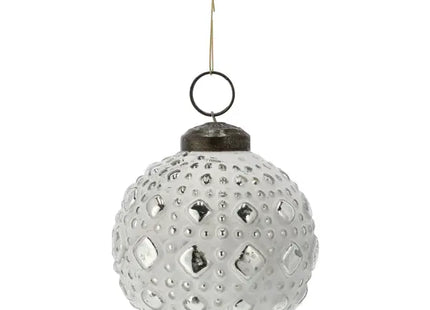 Schneeweißes Glanzstück: Zierliche Weihnachtskugel, Ø 8cm - Perfekt für festliche Dekorationen TK Gruppe® Grosshandel 