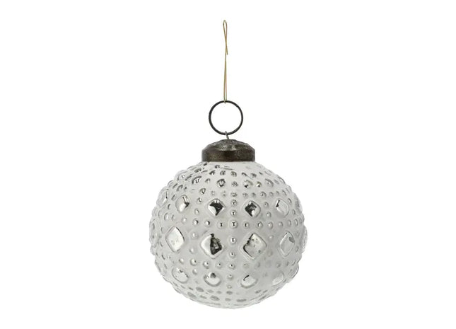 Schneeweißes Glanzstück: Zierliche Weihnachtskugel, Ø 8cm - Perfekt für festliche Dekorationen TK Gruppe® Grosshandel 